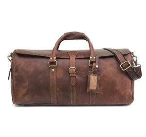 Vintage_Brown_Leather_Weekend_Bag_With_Detacheble_Strap