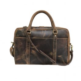 Vintage Brown Leather Laptop Bag