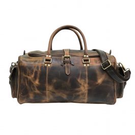 Hunter Brown Genuine Leather Weekend Bag