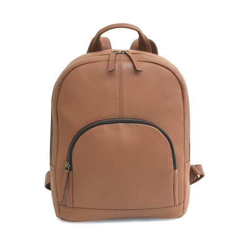 tan leather backpack