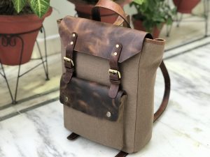 Zakara Canvas Leather Travel Bag