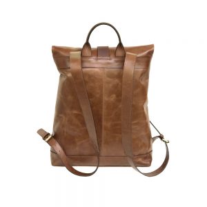 Zakara Leather Roll Top Backpack