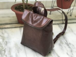 leather college backpack