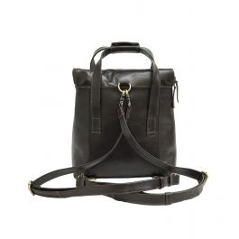 Dark Brown Leather Backpack Handbag