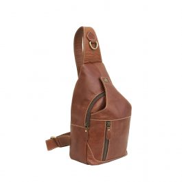 Genuine Rustic Brown Large Leather Chest Bag
