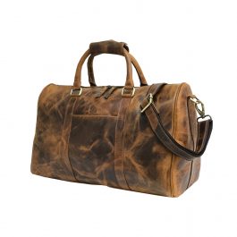 Brown Crazy Horse Leather Gym Bag