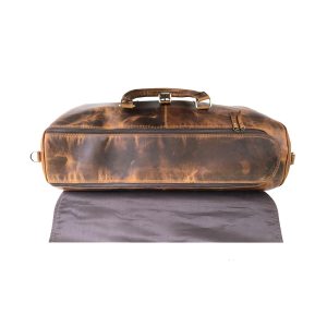 Hunter Brown Leather Weekender Bag