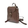Dark Coffee Brown Leather Backpack
