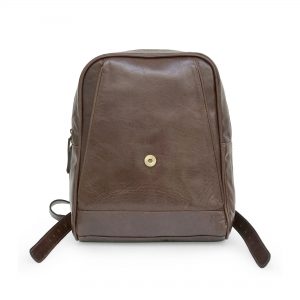 glossy leather backpack