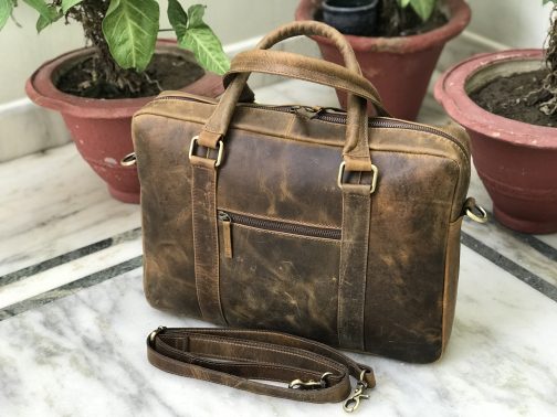 pure leather laptop bag