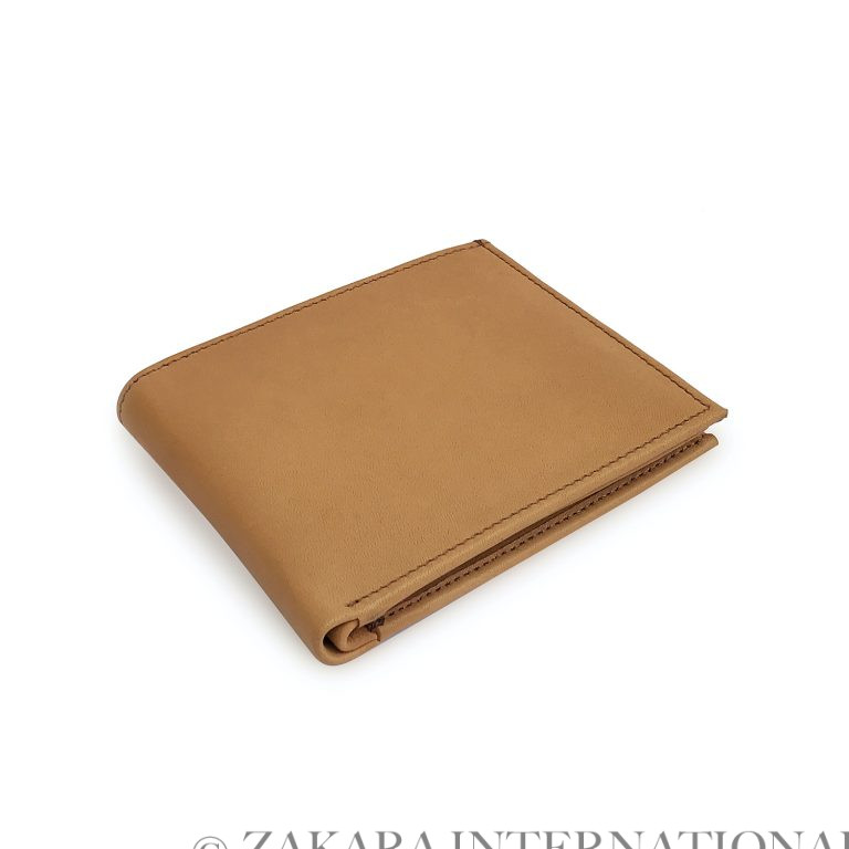 Flap Up Beige Leather Wallet - leather wallets for men, beige tri-fold style