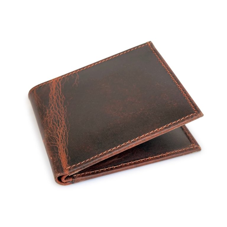 Dark Brown Bifold Wallet - leather wallets for men, antique hunter bifold