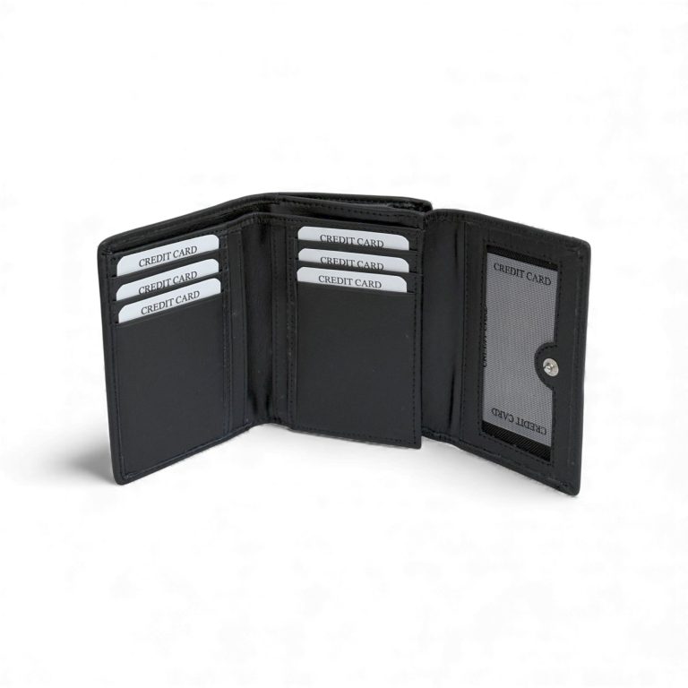 Black Multi Slot Ladies Wallet - leather wallets for men and women, ladies multi-slot