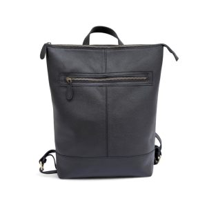 black leather backpack