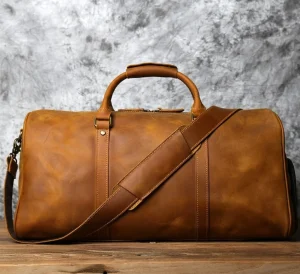 Handcrafted genuine leather duffle bag from ZakaraBags new arrivals collection