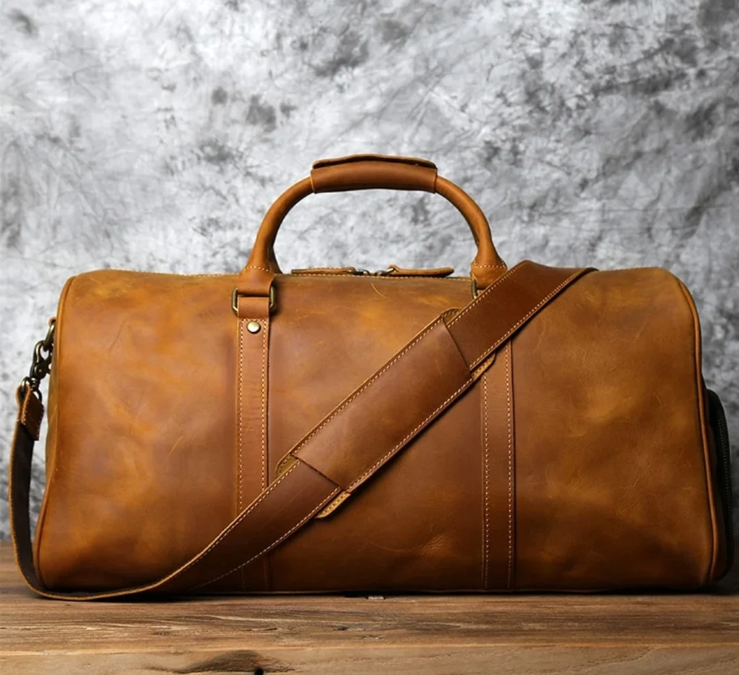 Handcrafted genuine leather duffle bag from ZakaraBags new arrivals collection