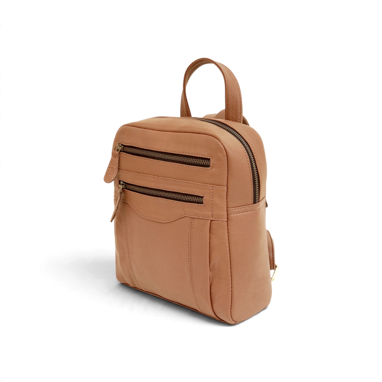 Tan Leather Backpack for Women view 4