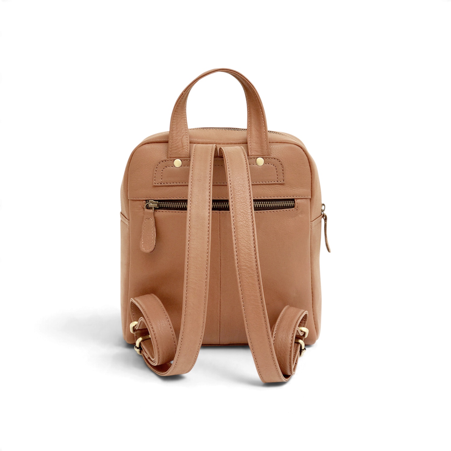 Tan Leather Backpack for Women view 6