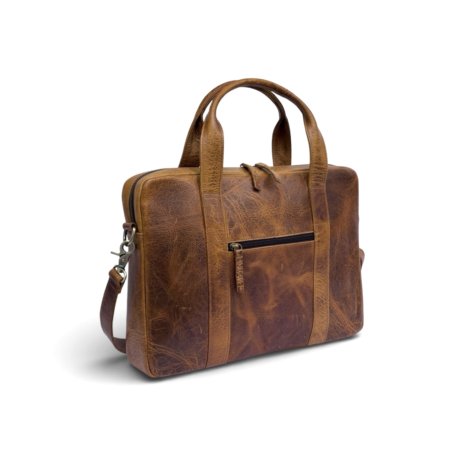 Cow Hide Leather Laptop Bag for Men view 7