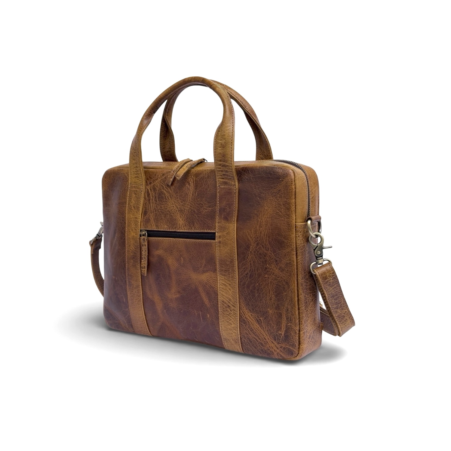 Cow Hide Leather Laptop Bag for Men view 6