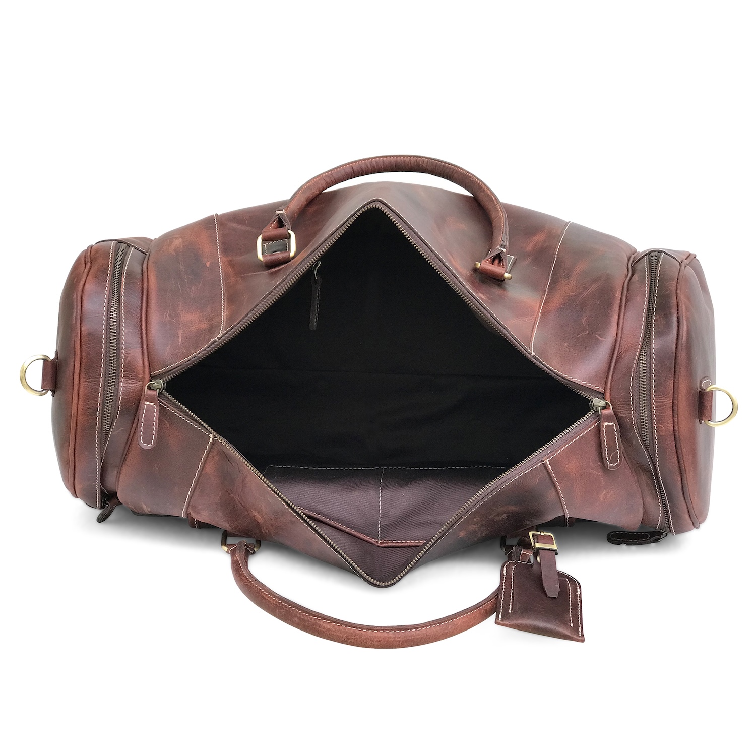 Full Grain Leather Overnight Bag Mens view 6