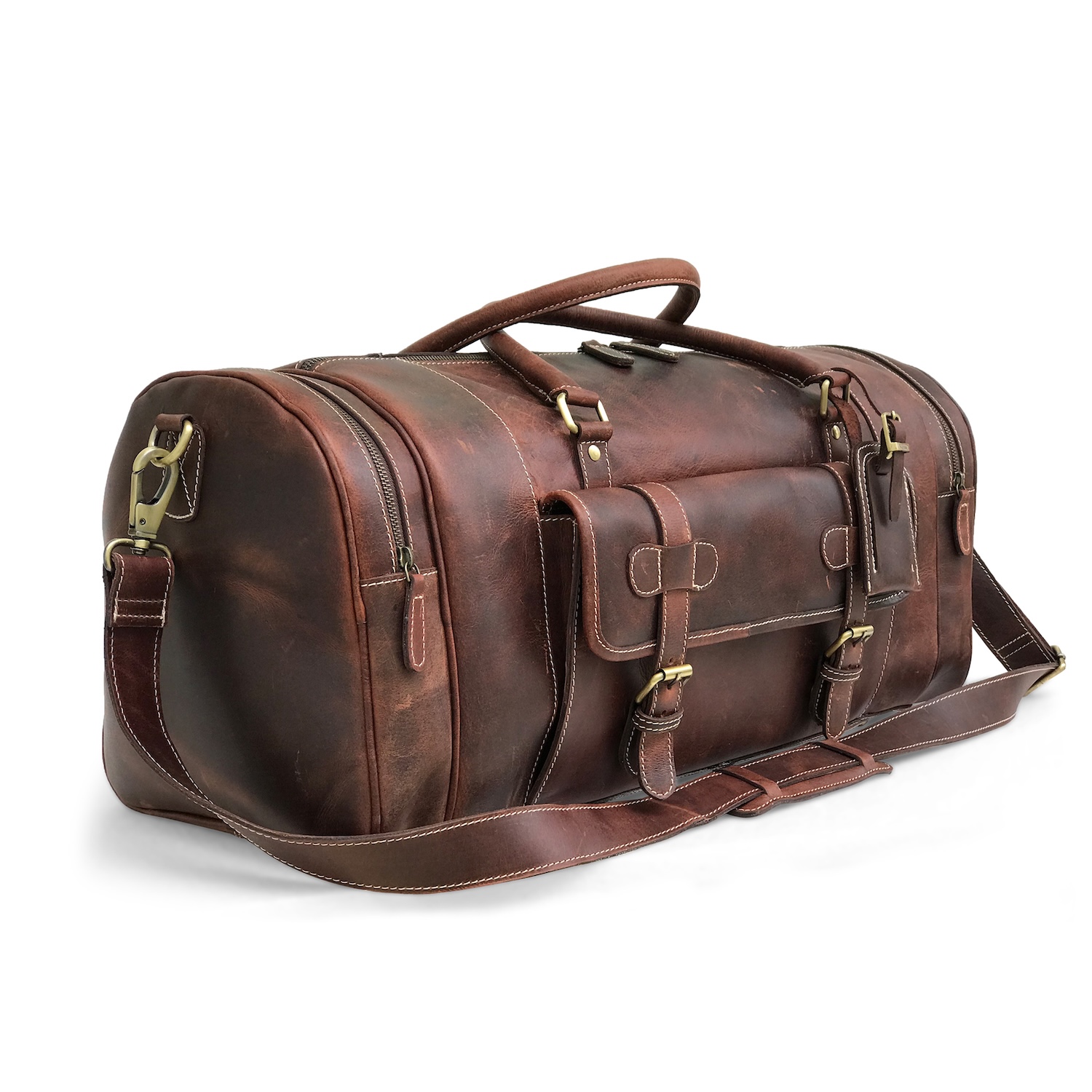 Full Grain Leather Overnight Bag Mens view 4