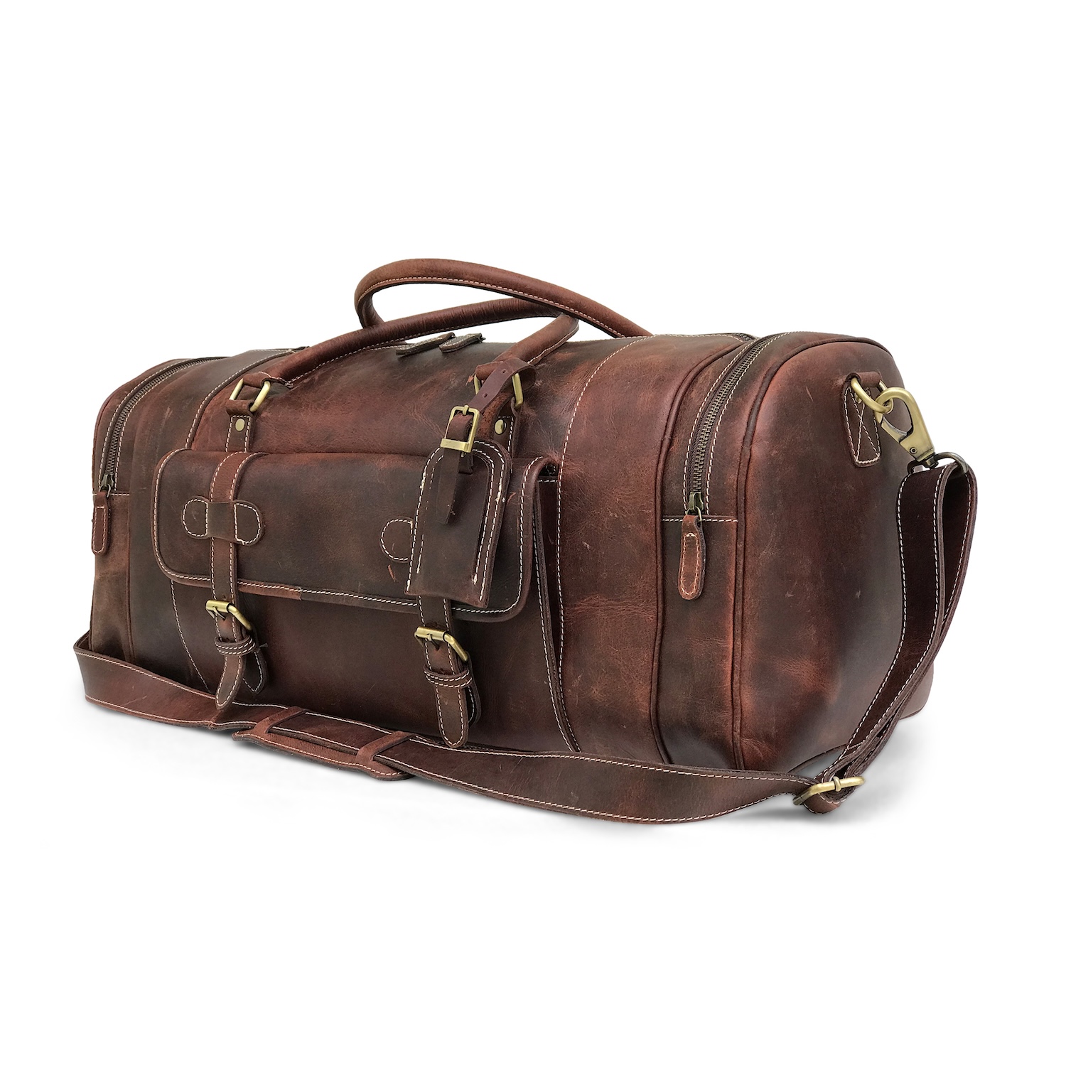 Full Grain Leather Overnight Bag Mens view 2