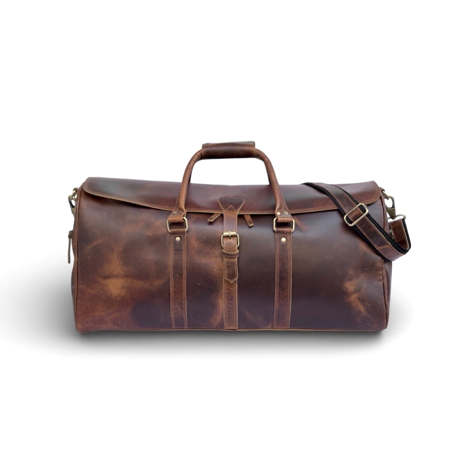 Medium Brown Mens Leather Duffle view 2