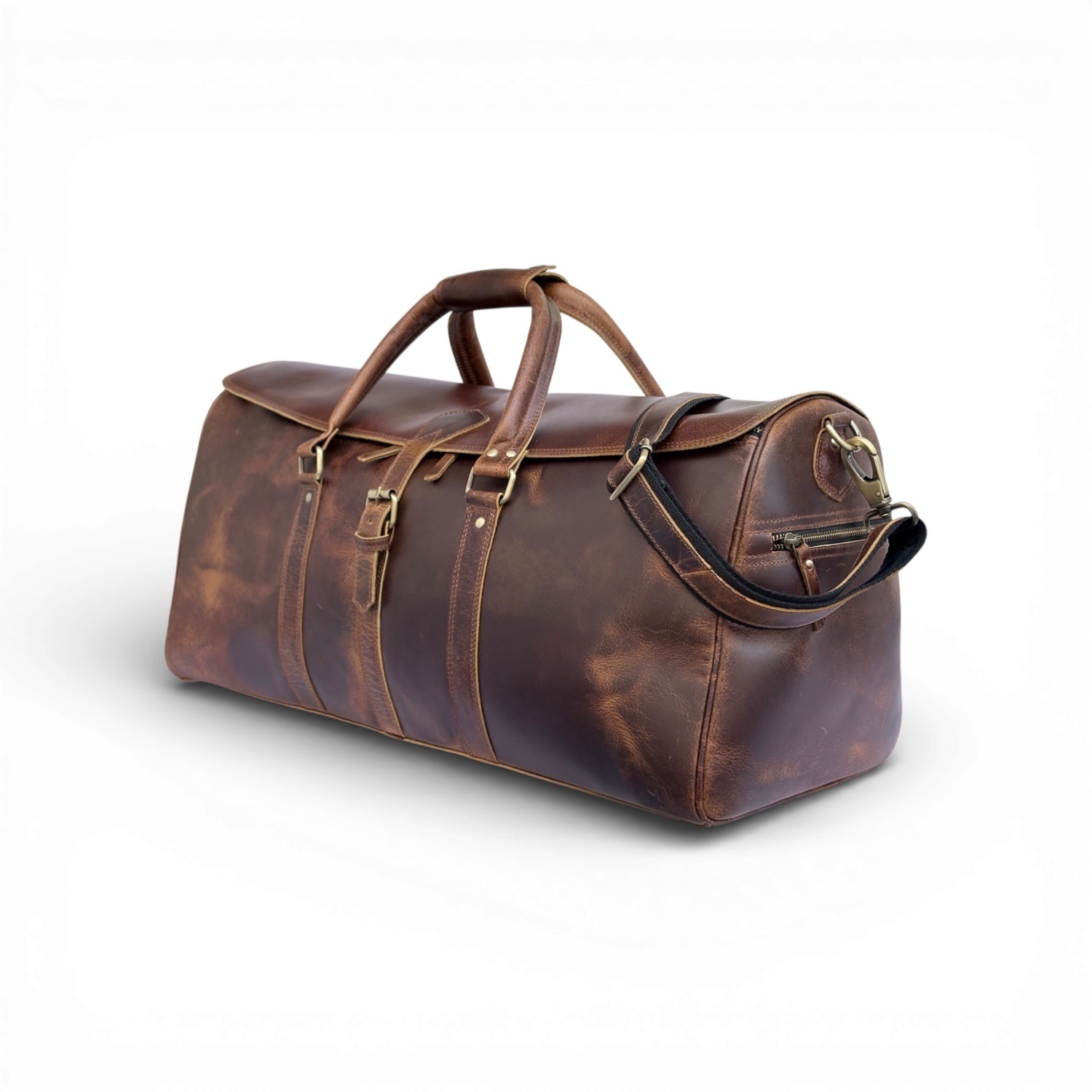 Medium Brown Mens Leather Duffle view 4