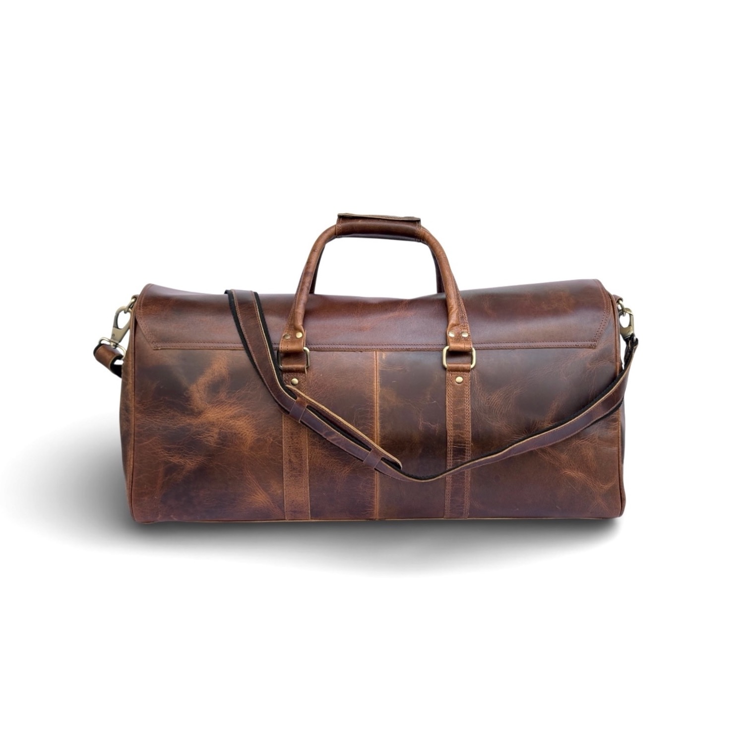 Medium Brown Mens Leather Duffle view 5