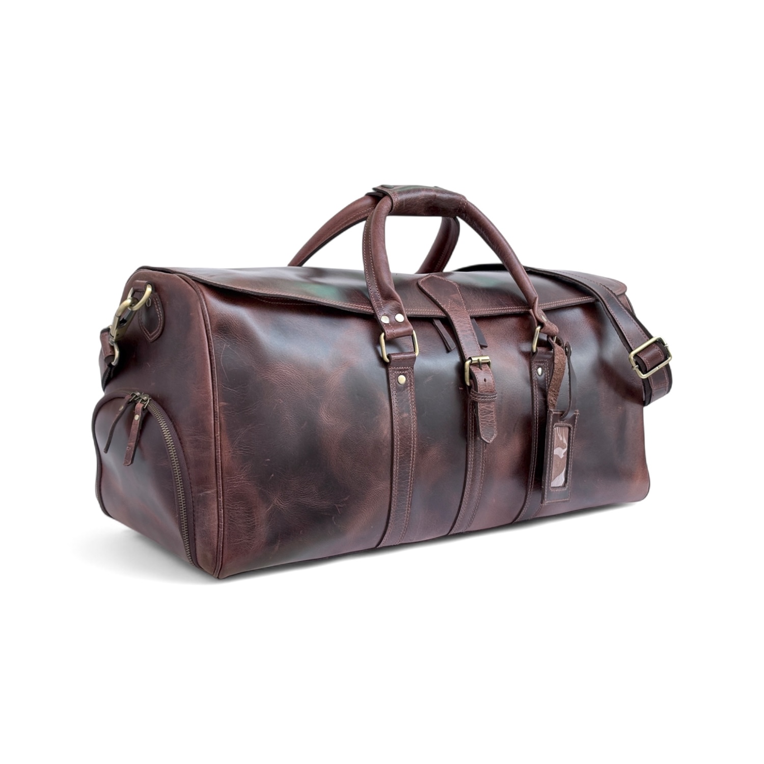 Hunter Leather Shoe Bag for Travel