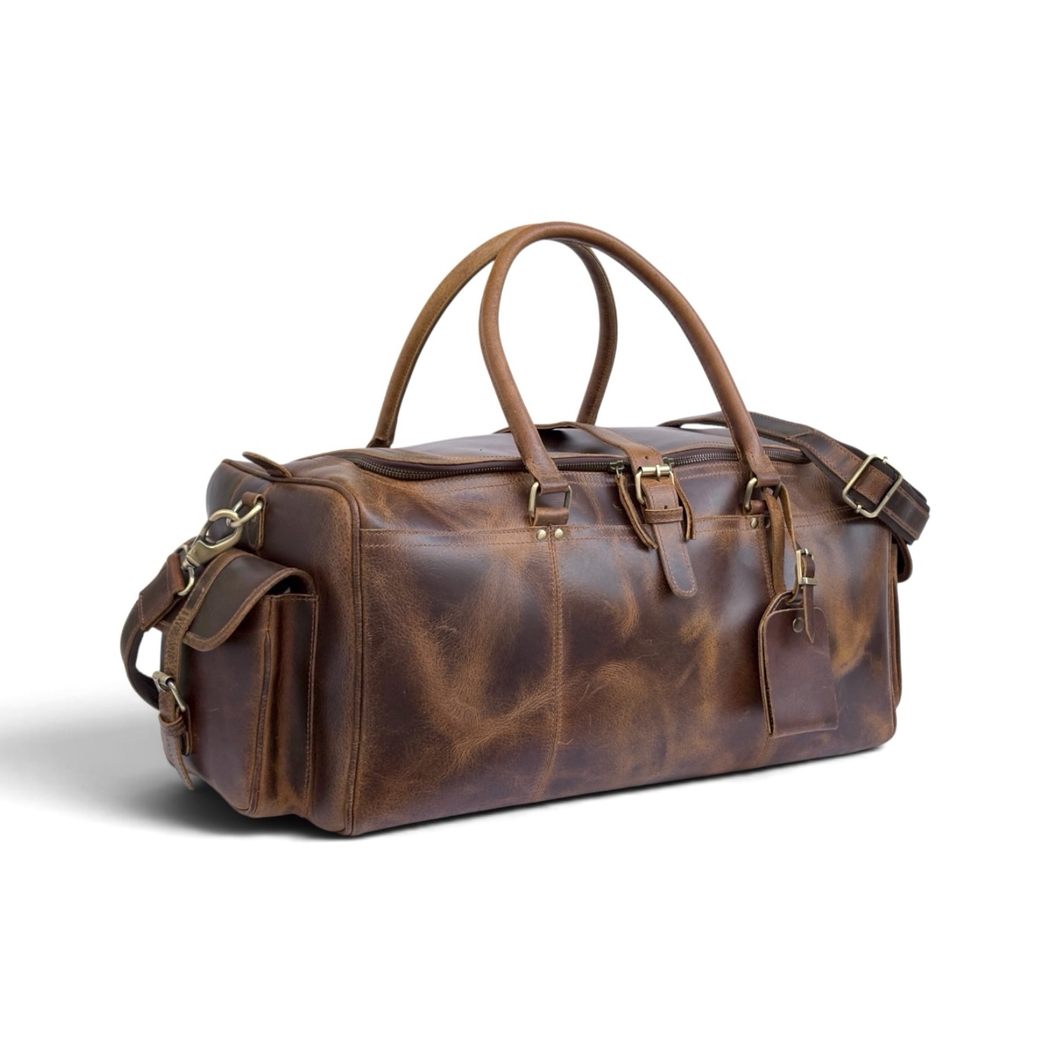 Hard Wax Mens Leather Weekend Bag view 4