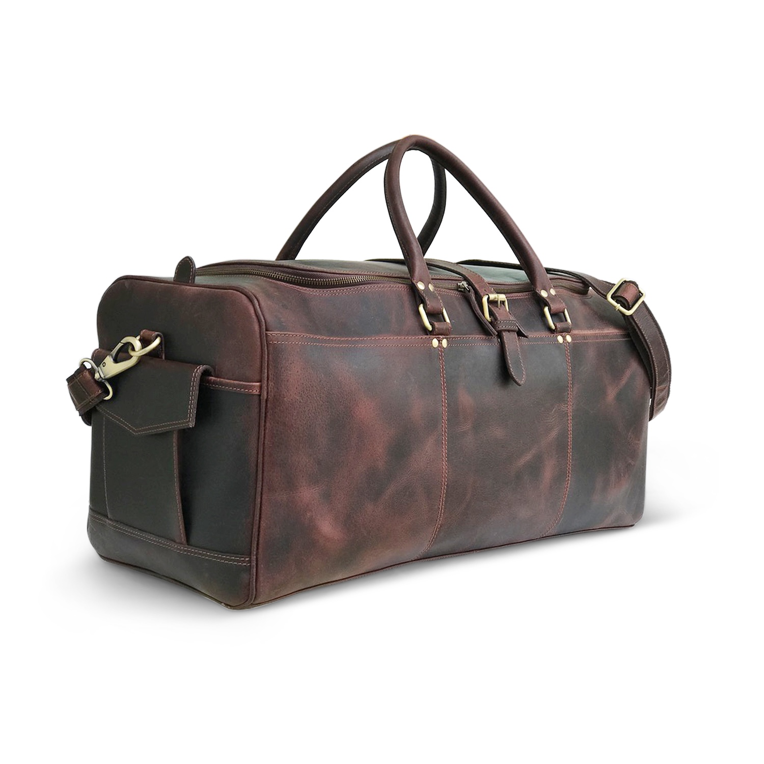 Extra Large Mens Leather Duffle Bag view 2