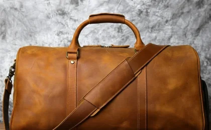 Handcrafted genuine leather duffle bag from ZakaraBags new arrivals collection